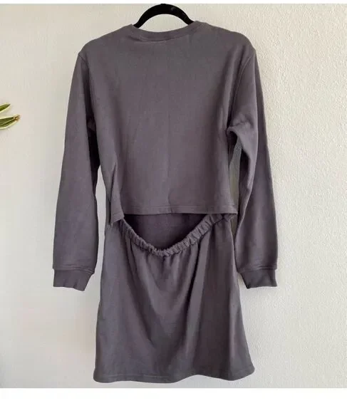 Thakoon XS Gray Open Back Sweater Dress Knee Length Casual - Picture 4 of 6